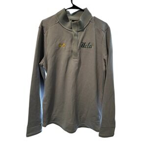 Under Armour Men's UCLA Bruins Football Knit 1/4 Snap Jacket Size XL Gray‎ EUC